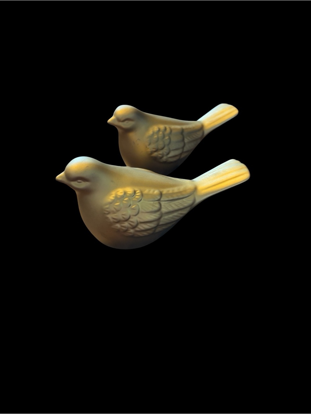 Ceramic Decorative Bird Figurines - Gold